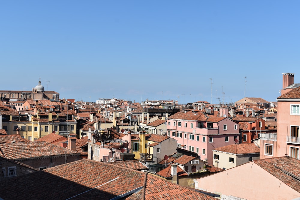 a view of a city from the top of a building