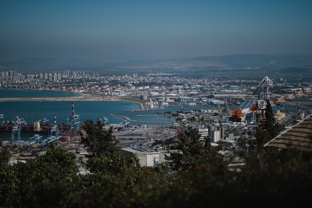 a view of a city and a body of water