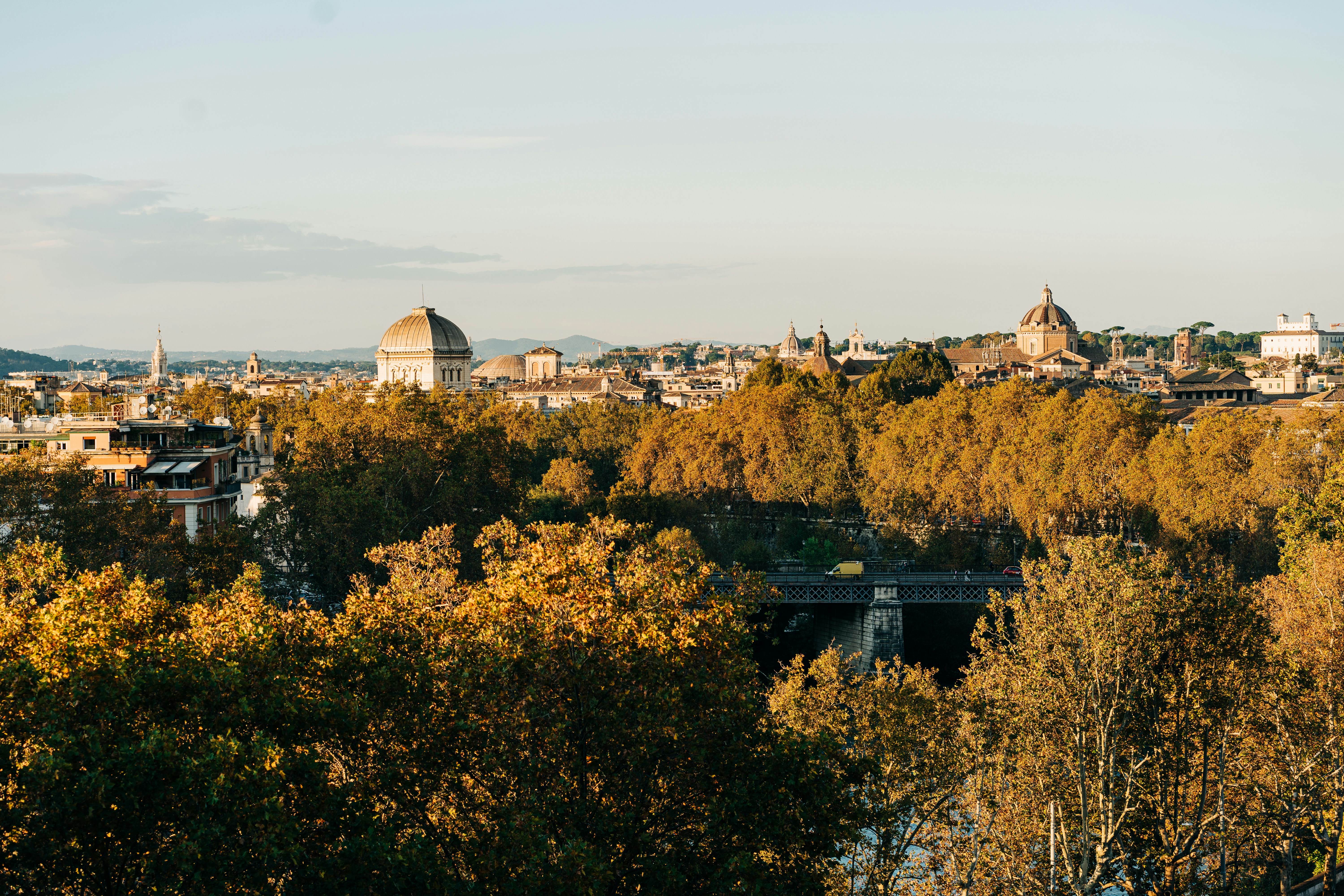 Golden hour over Rome, Italy from Giardino degli Aranci