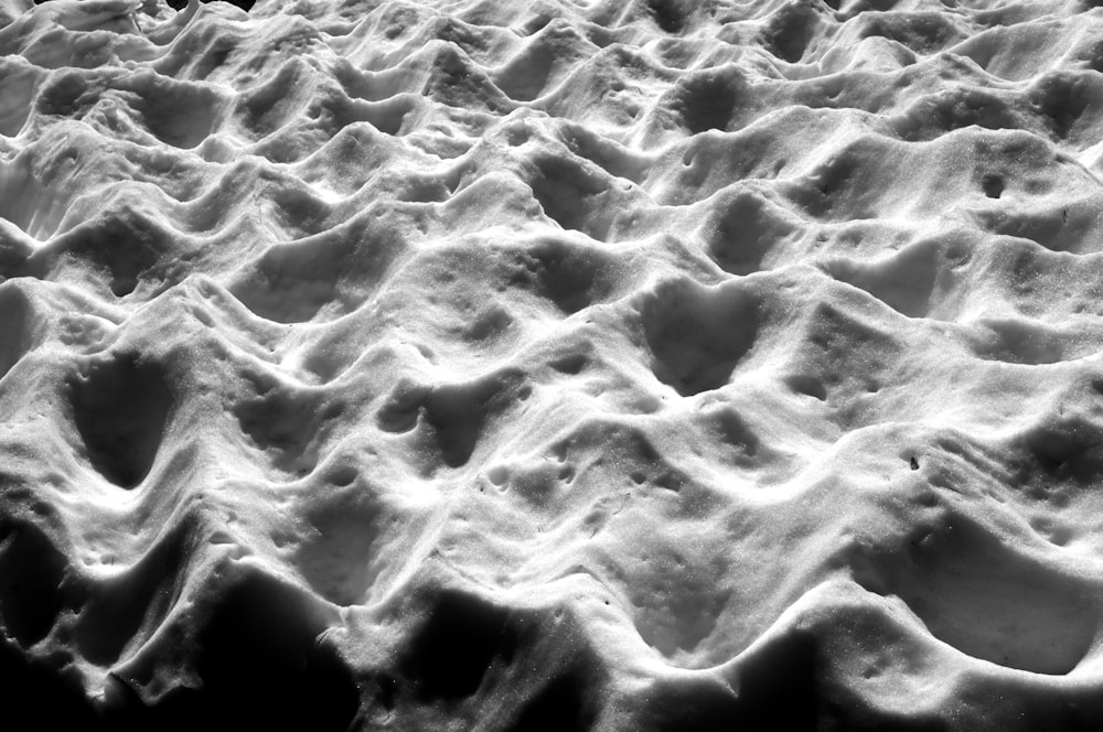 a close up of a snow covered ground