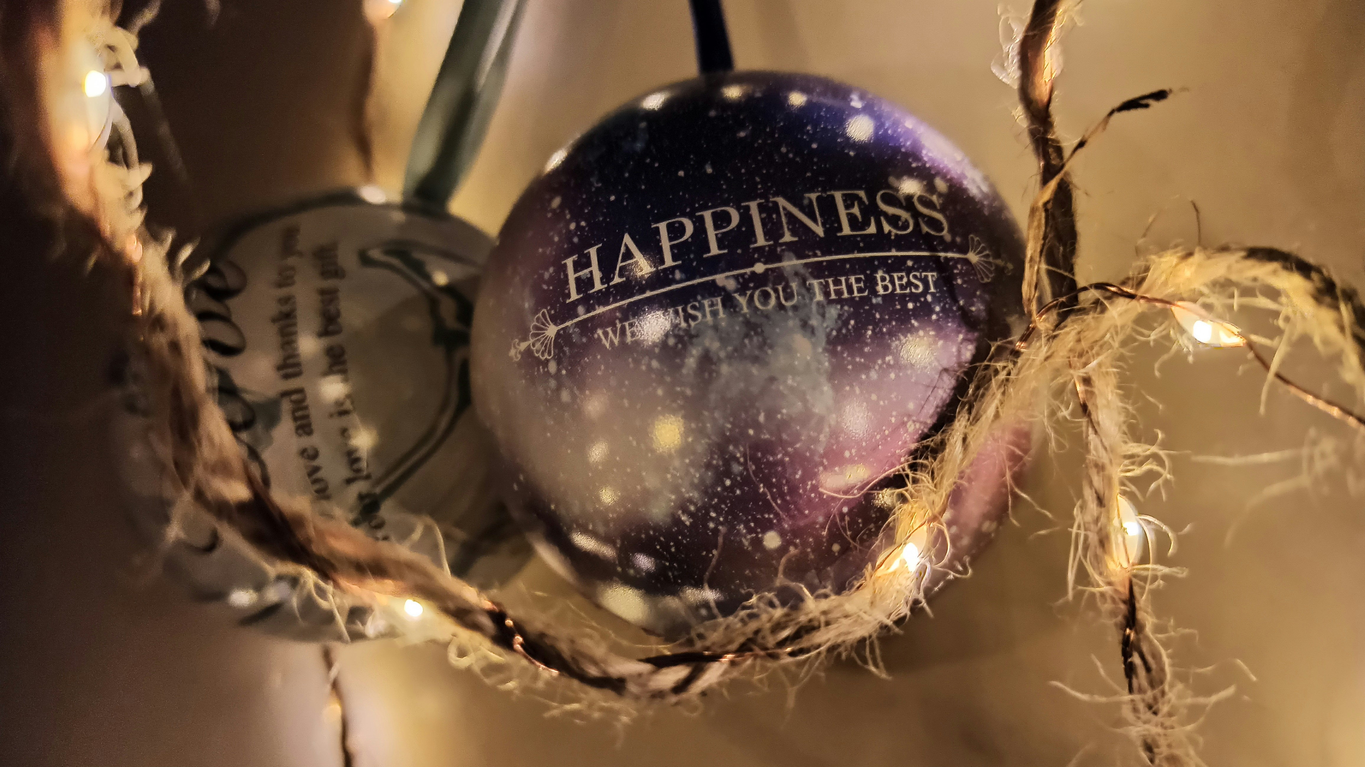 a christmas ornament with a message on it