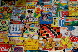 a wall covered in lots of different types of stickers