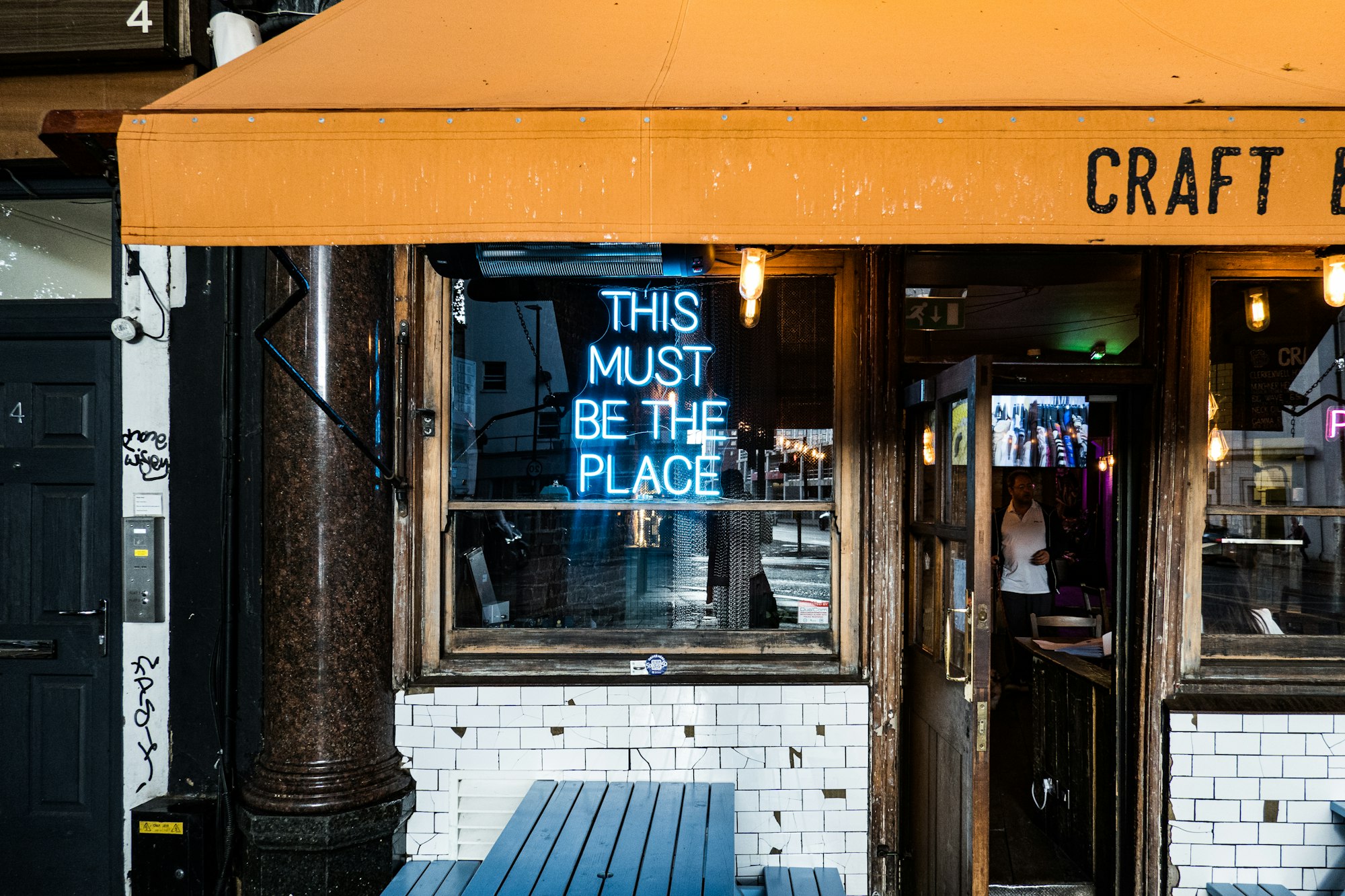 a store front at day