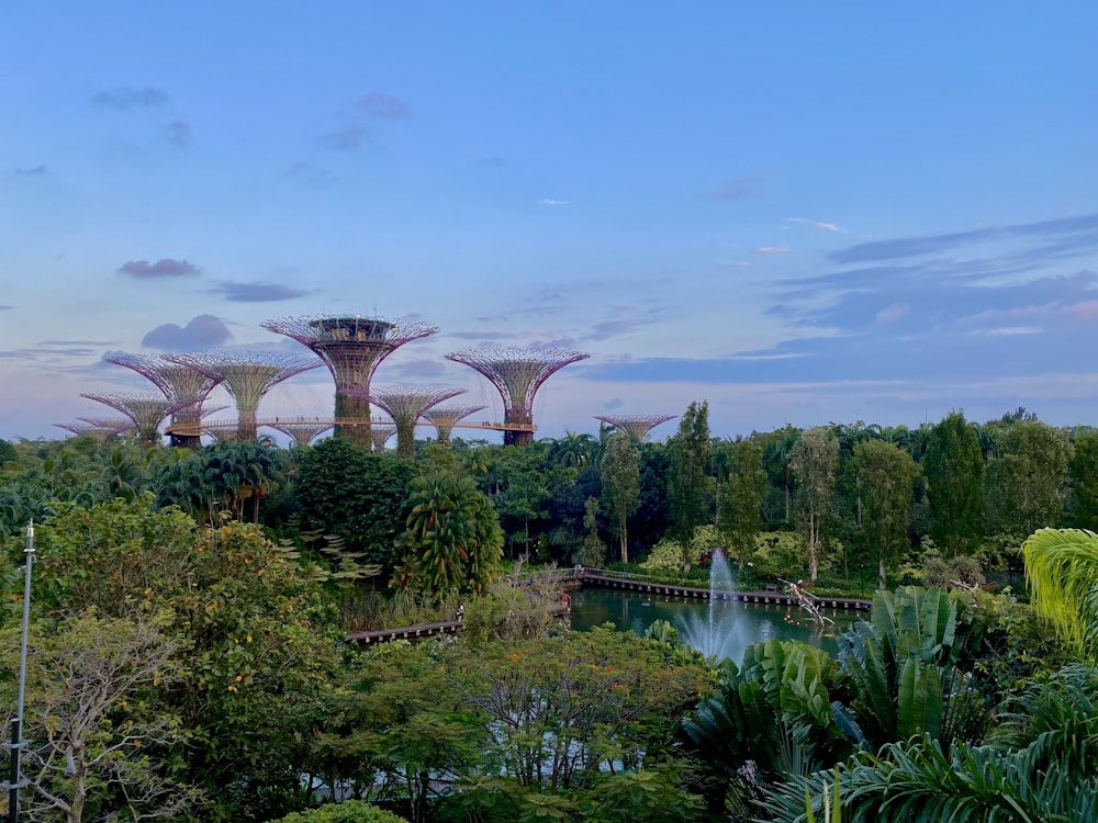 Les jardins au bord de la baie à Singapour