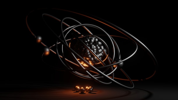 A conceptual illustration of atoms and light waves intertwined, symbolizing new physics theory in progress.