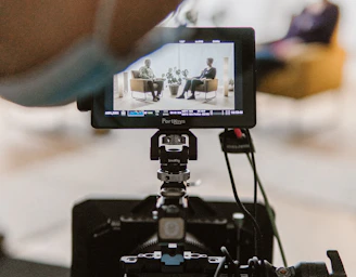 a video camera is being used to record a video