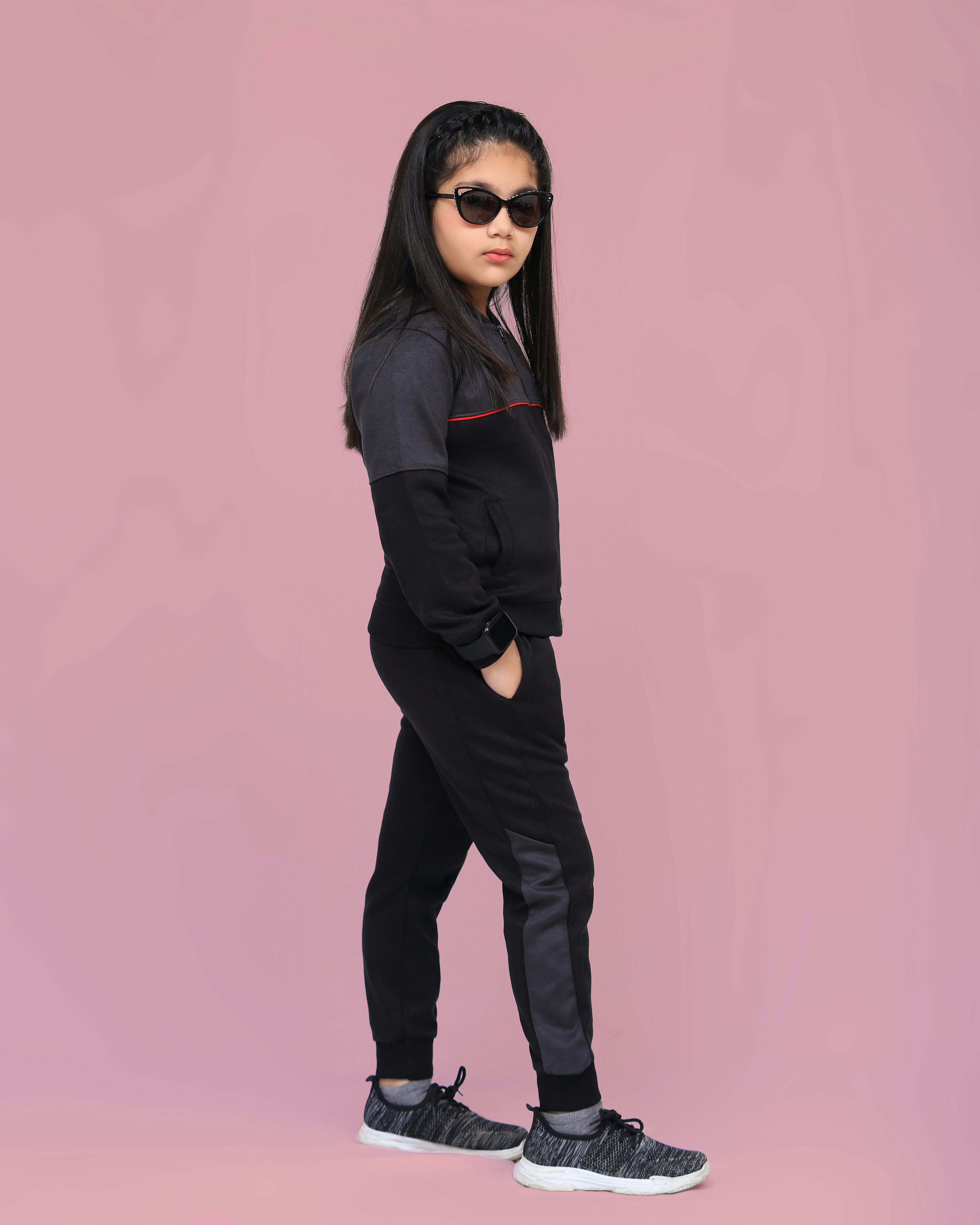 Girls' Black Tracksuit