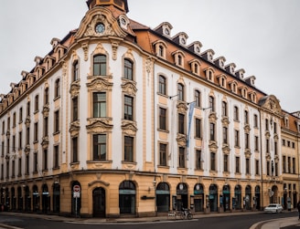 a large building with a clock on the top of it