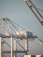 a large crane that is sitting in the air