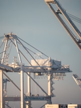 a large crane that is sitting in the air