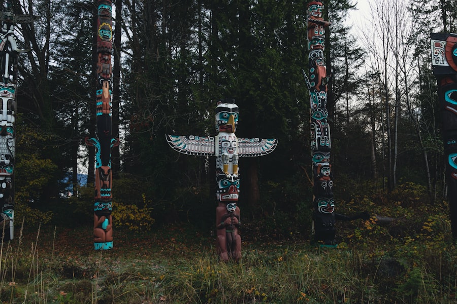 Indigenous totem poles and cultural art in Western Canada near Nova Hotels