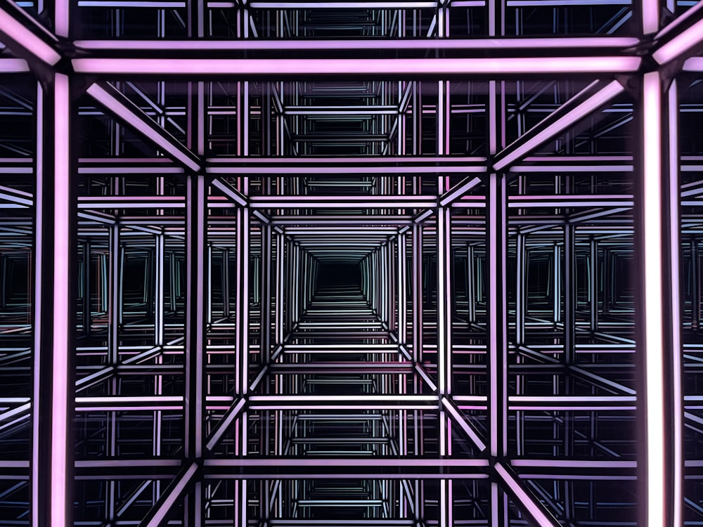 an abstract photo of a purple and black structure
