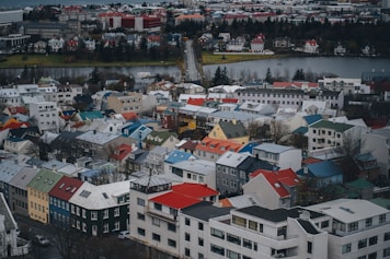 a view of a city with lots of buildings