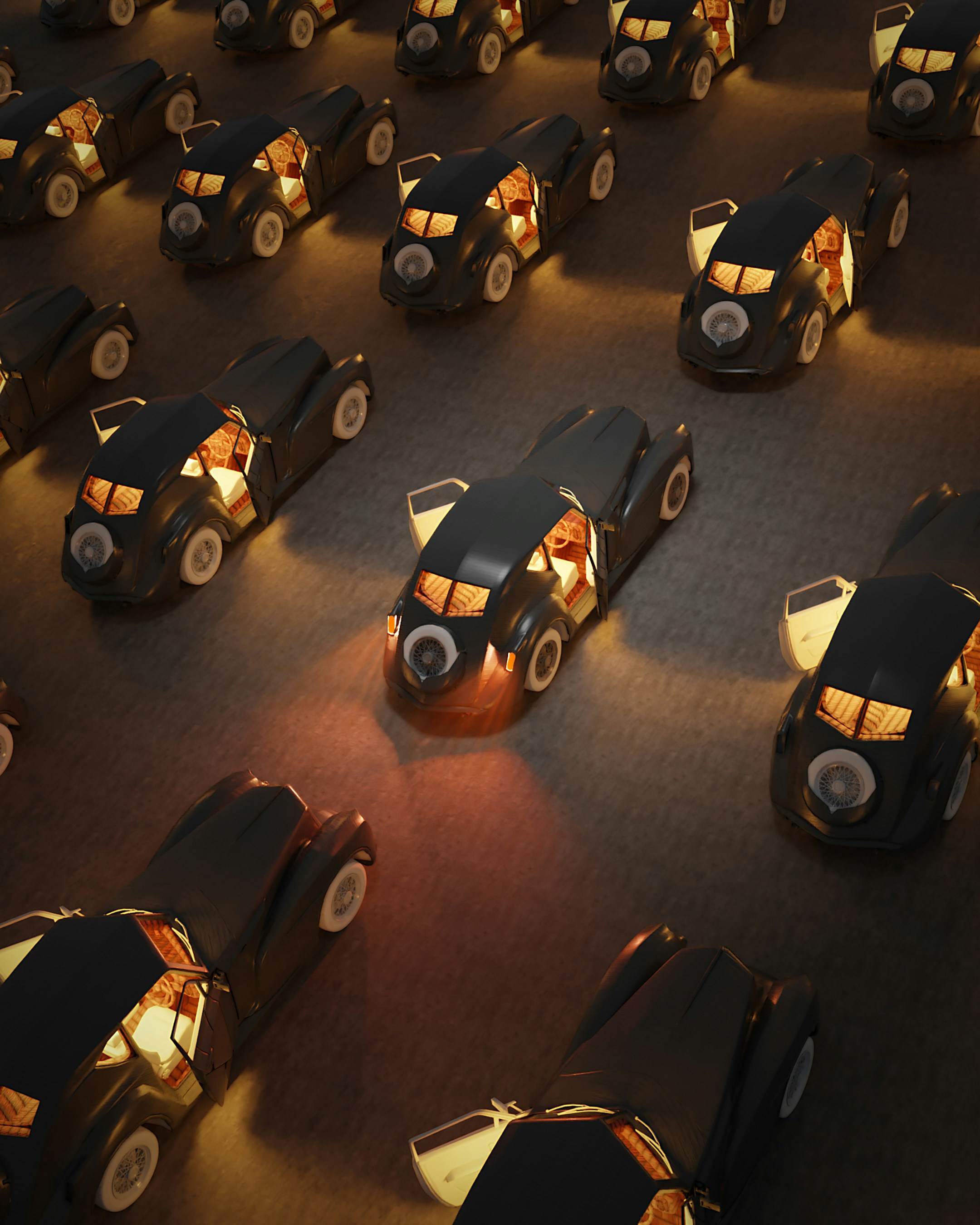 a bunch of cars that are sitting on the ground