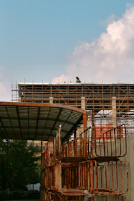 a building under construction with scaffolding around it