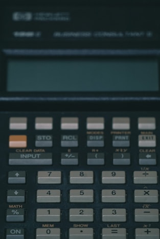 a calculator sitting on top of a table