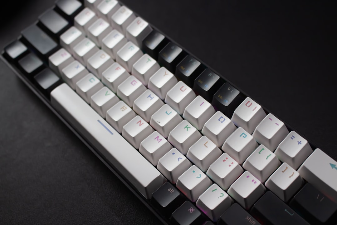 a close up of a keyboard on a table,