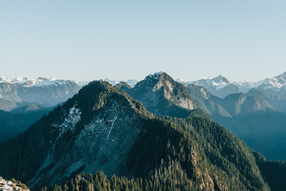 a view of a mountain range from a high point of view