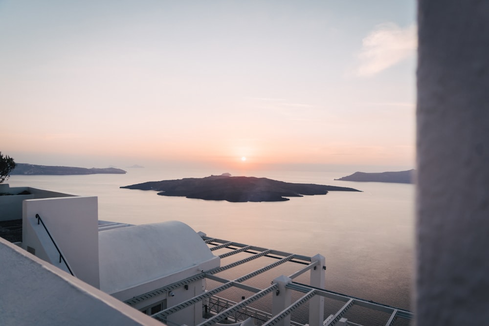 a view of a body of water from a building