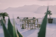 An elegant dining setup overlooking a breathtaking view.