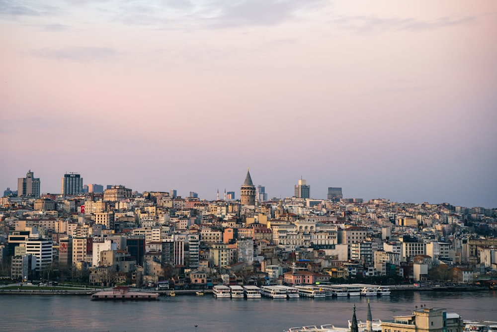 a view of a city from a distance