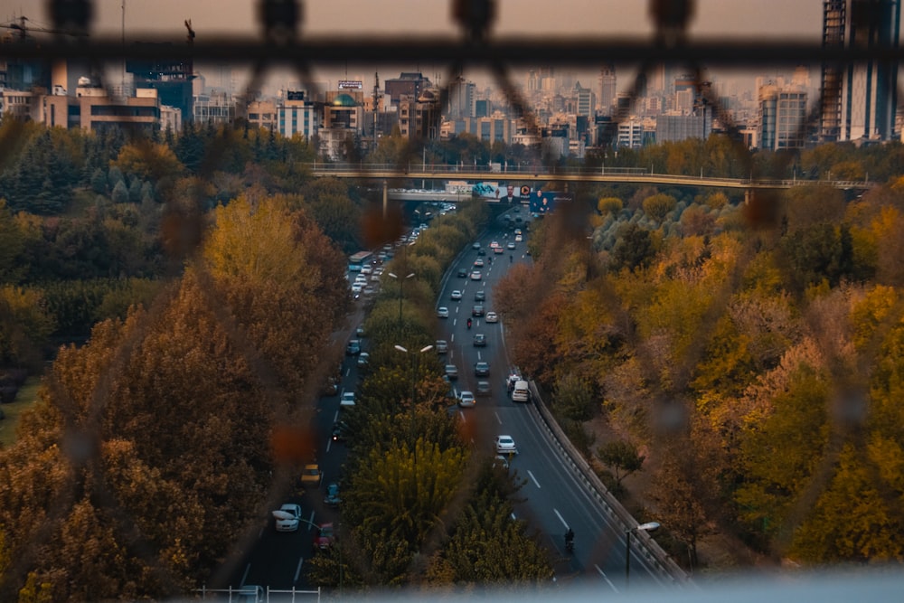 a view of a city from a window