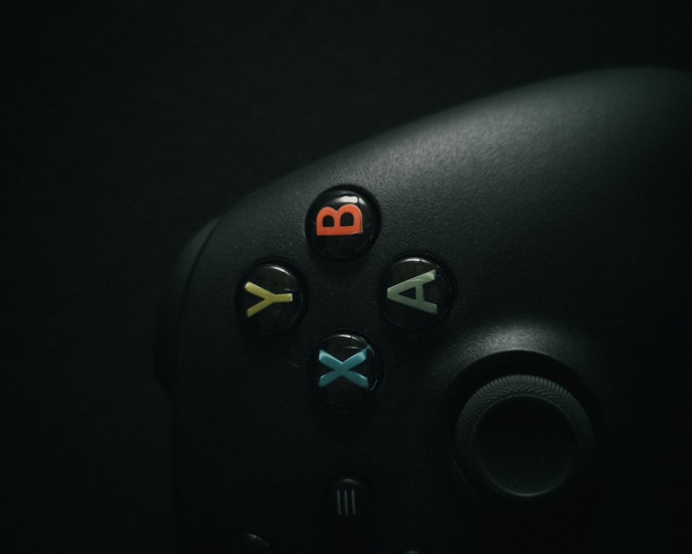 a close up of a video game controller