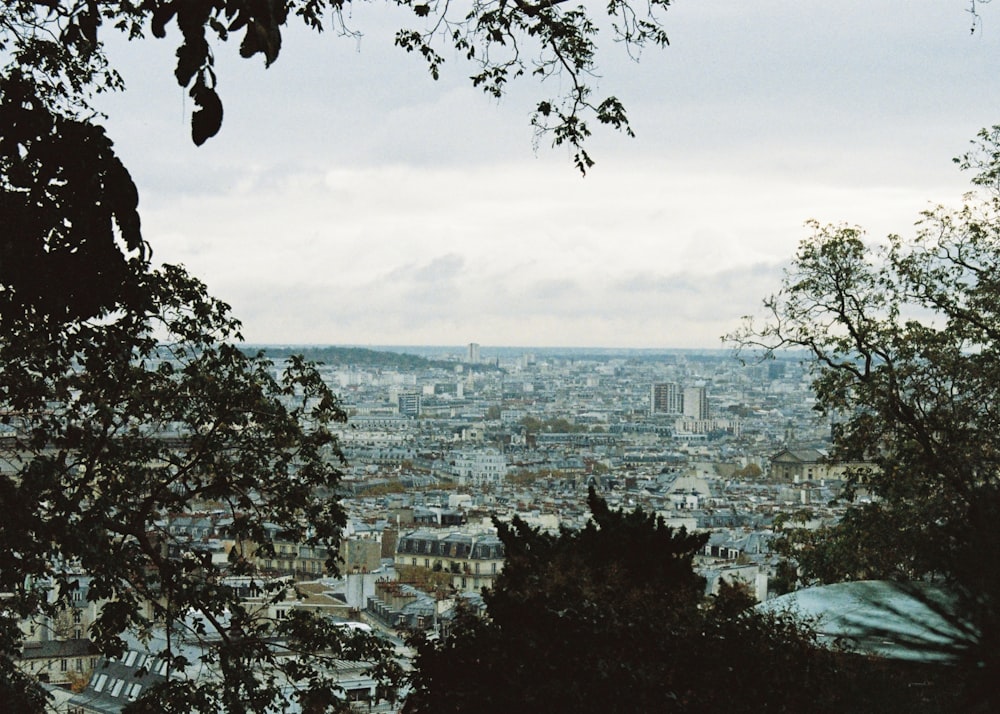 a view of the city of paris from the top of the eiffel tower