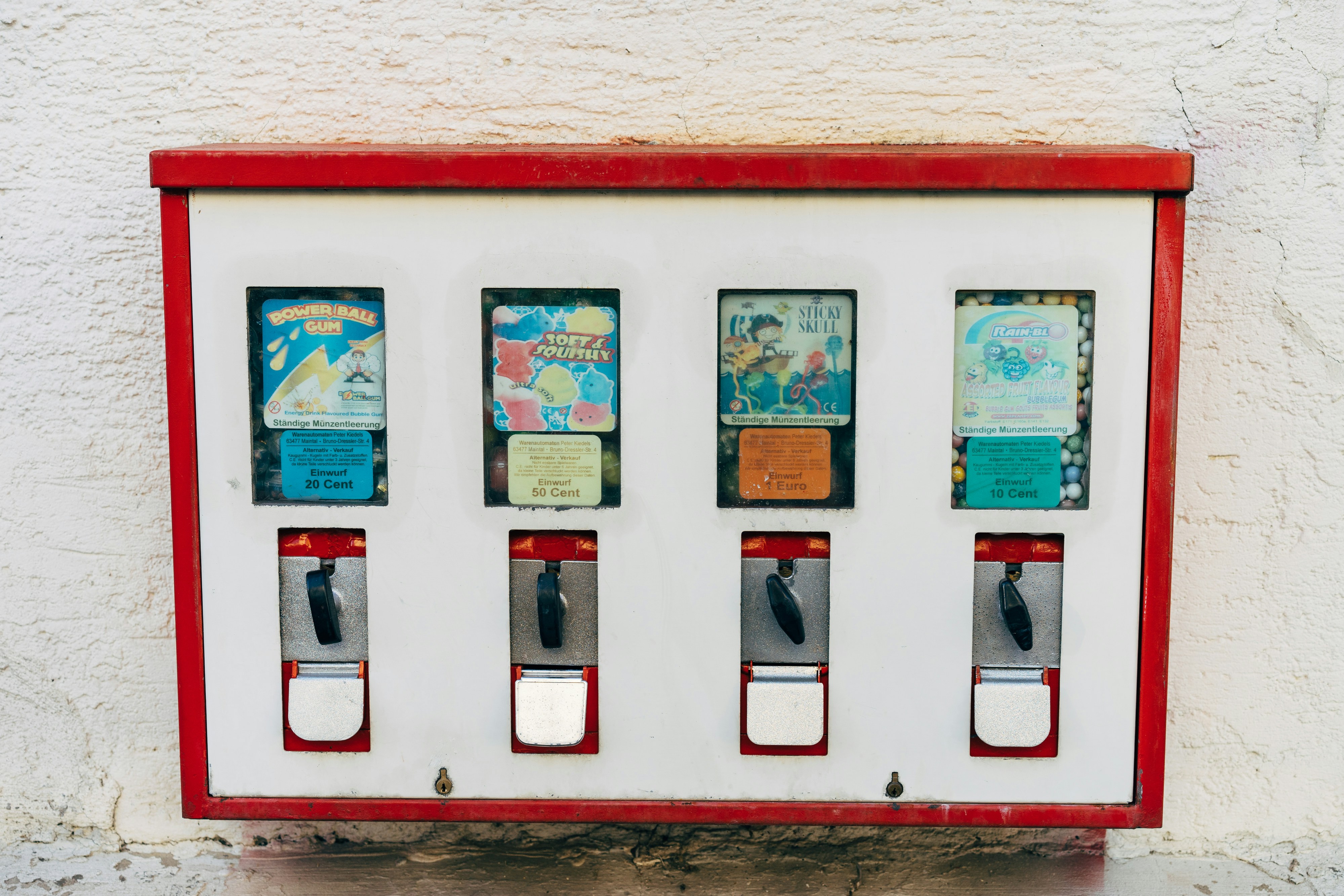 Red and White Vending Machine