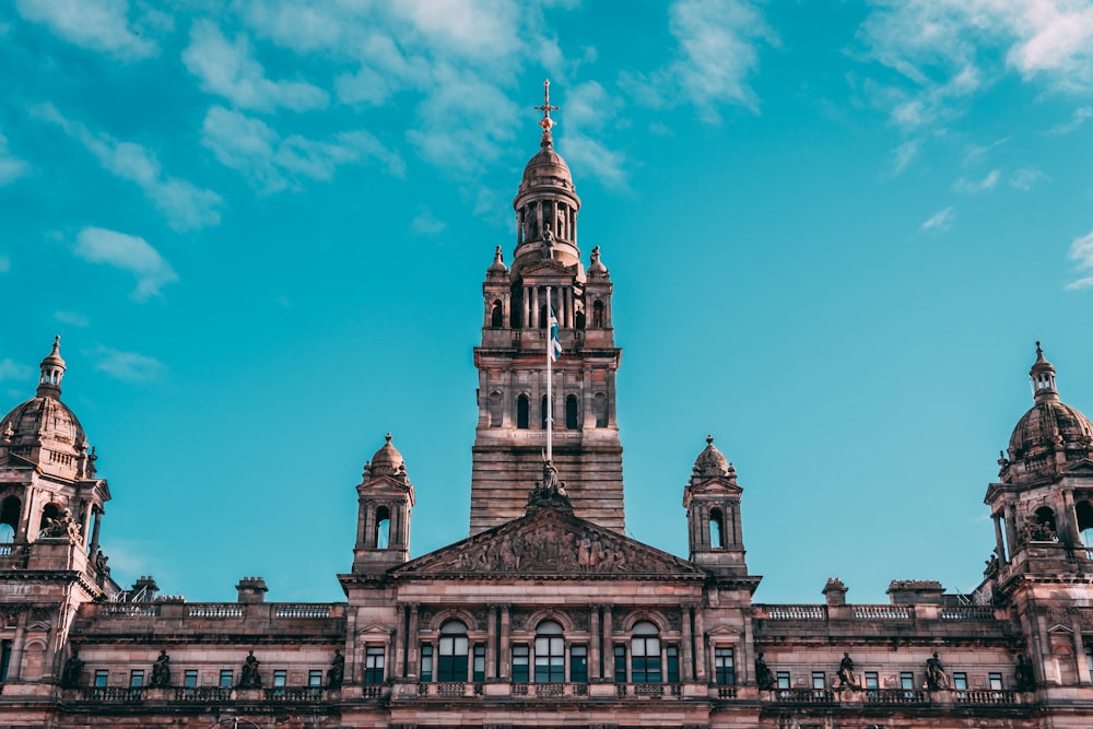 a very tall building with a clock tower