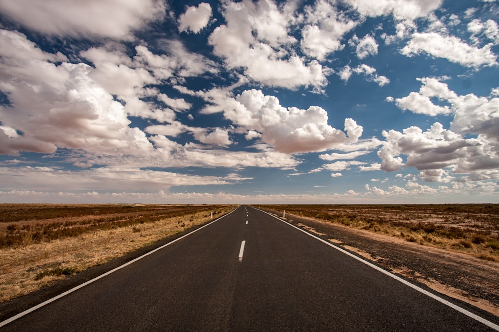 a long empty road in the middle of nowhere