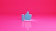 a thumbs up sign on a pink background
