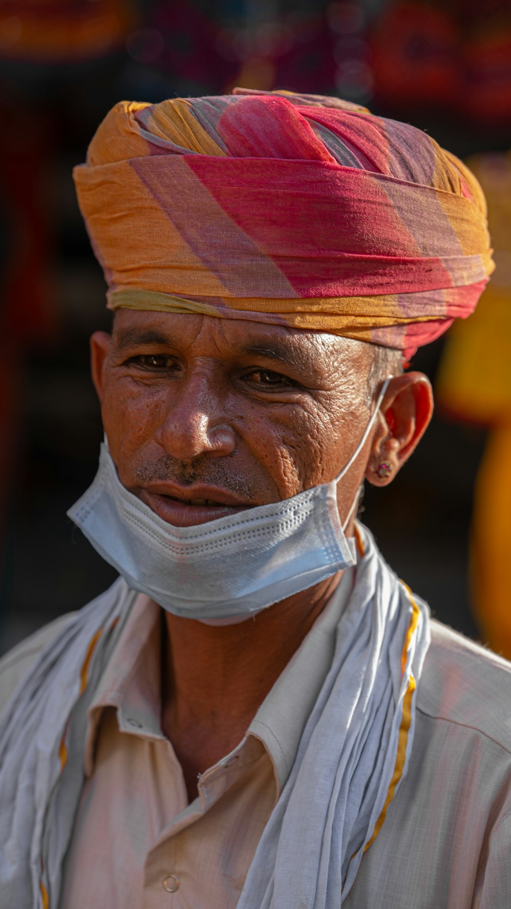 a man with a bandage around his neck