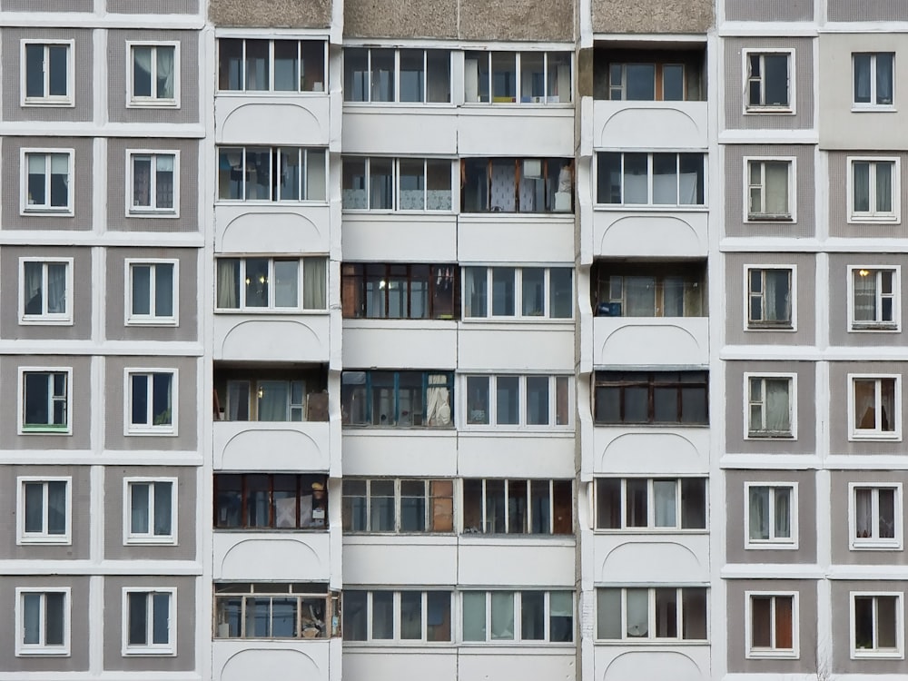 a very tall building with lots of windows