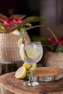 Close-up of a cocktail glass with a golden agavesito syrup drizzle, surrounded by fresh agave plants.