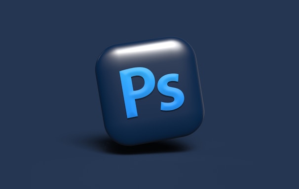 a blue square object with the letter p on it