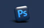a blue square object with the letter p on it