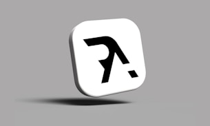 a white square with a black letter on it