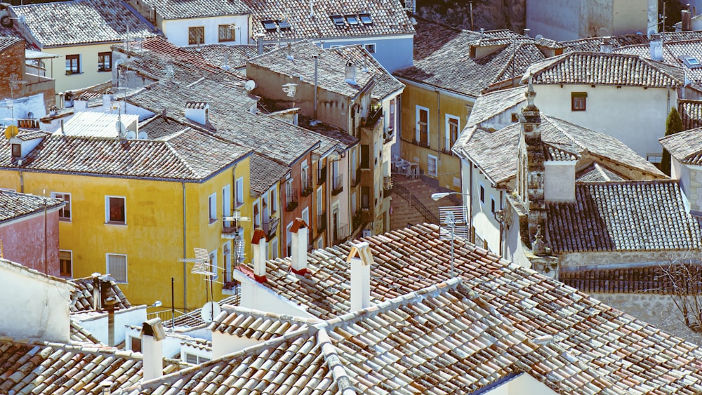 a view of a group of buildings in a city