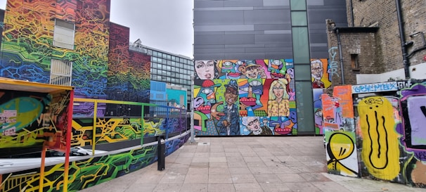 A creative mural painted with the name 'Allen' surrounded by colorful patterns.