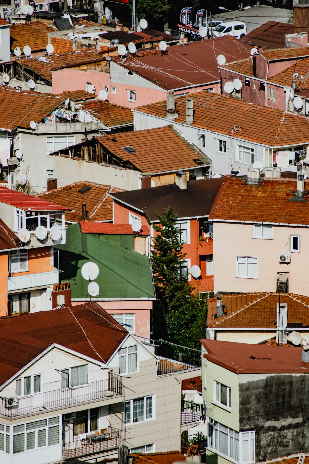 a view of a bunch of houses in a city