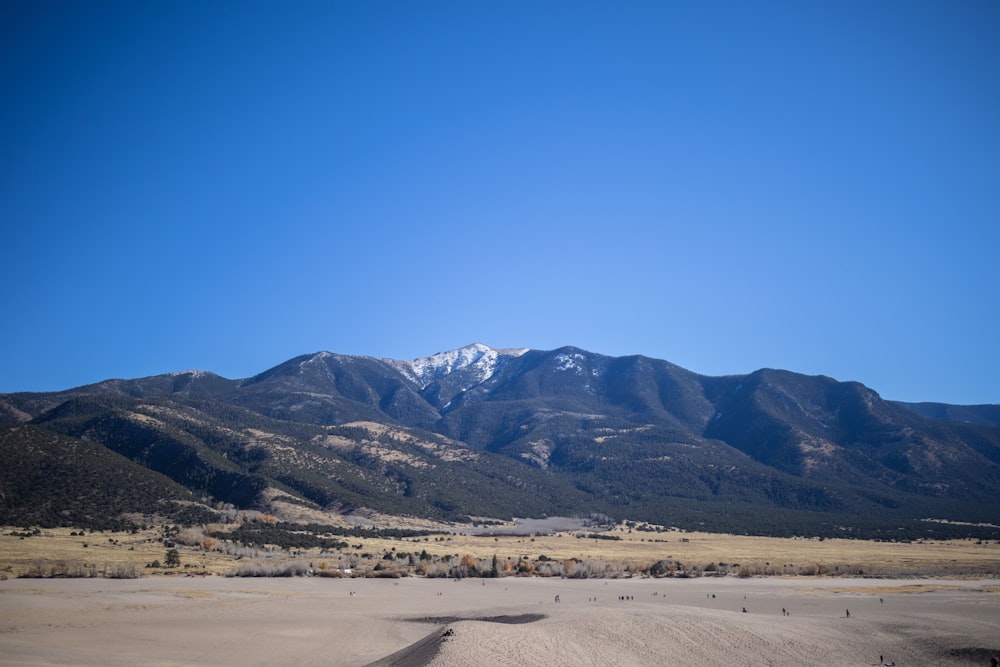 a view of a mountain range in the distance