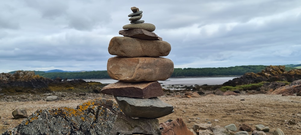 a pile of rocks stacked on top of each other