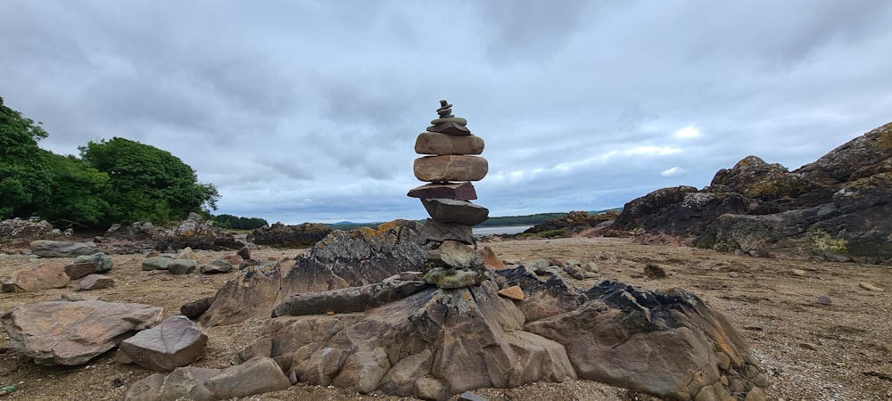 a pile of rocks stacked on top of each other