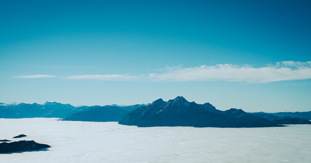 a view of a mountain range from a plane