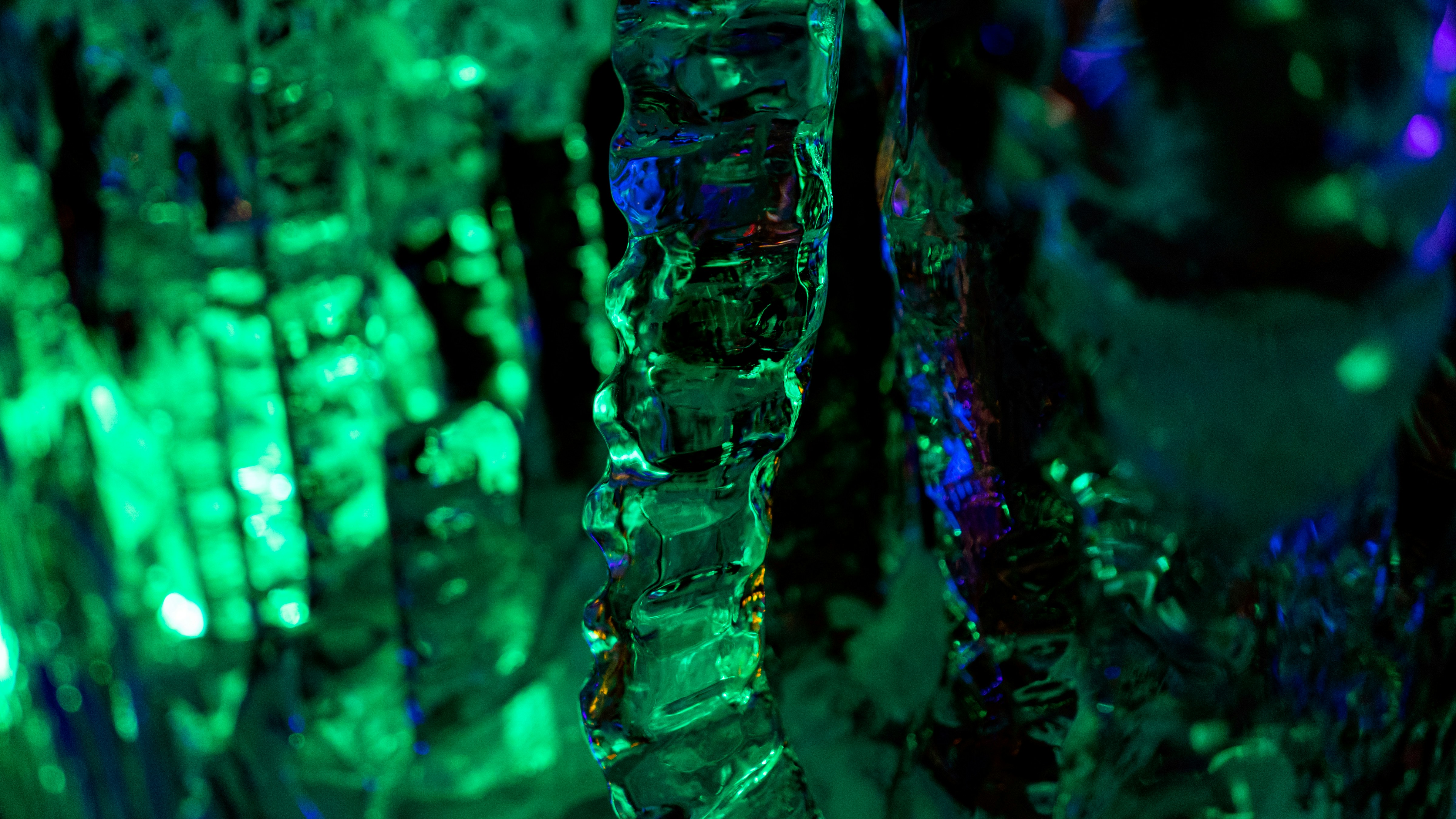 Neon ice sculpture