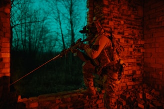 sniper at night with tactical assault panel