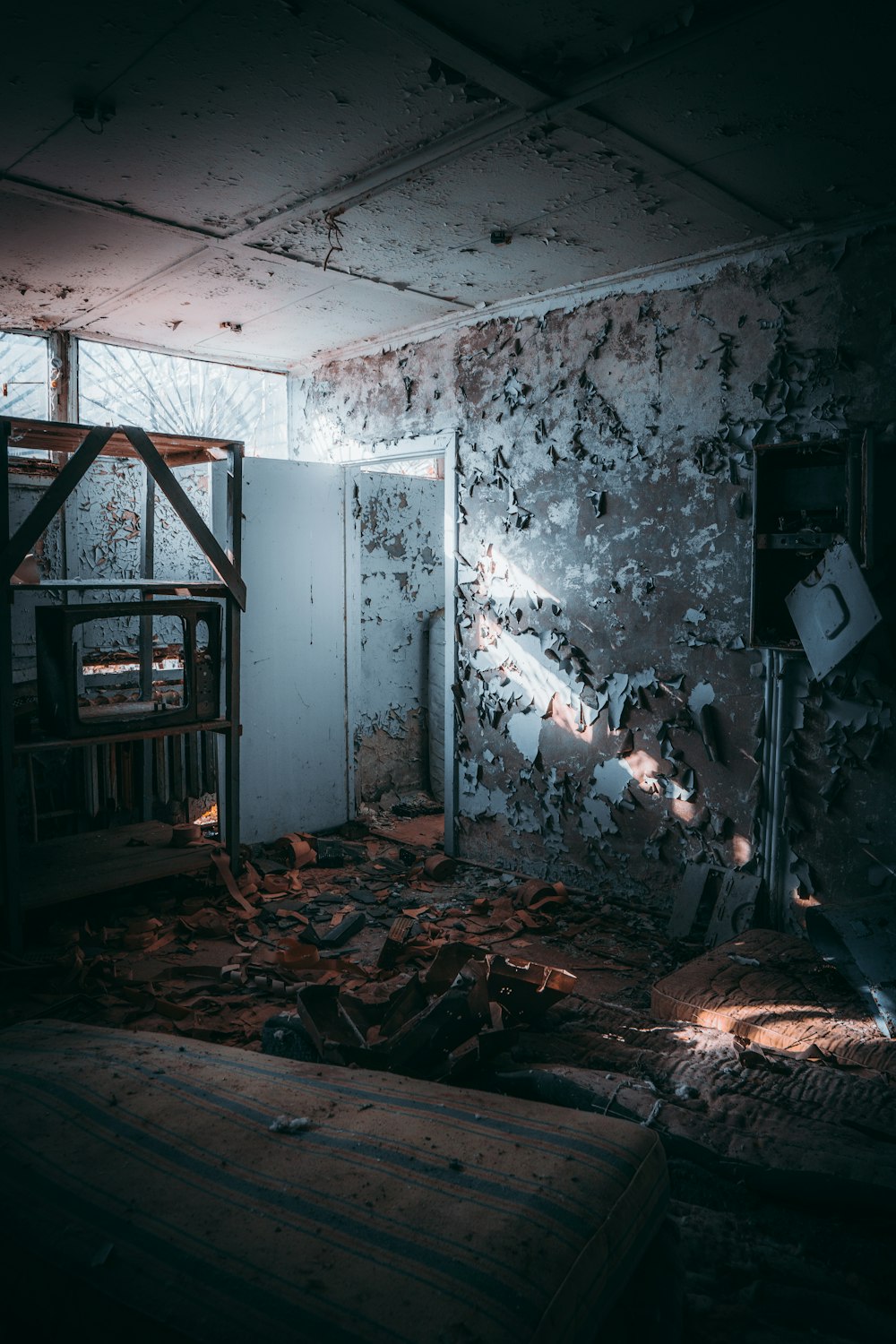 a room that has a bunch of debris on the floor