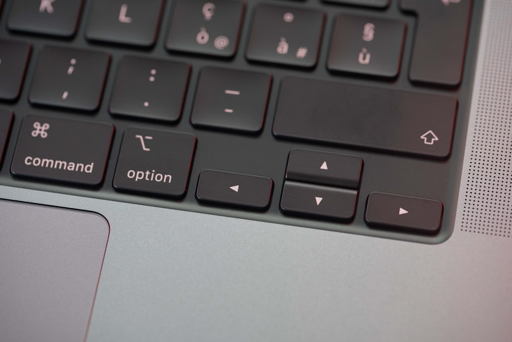 a close up of a keyboard on a laptop