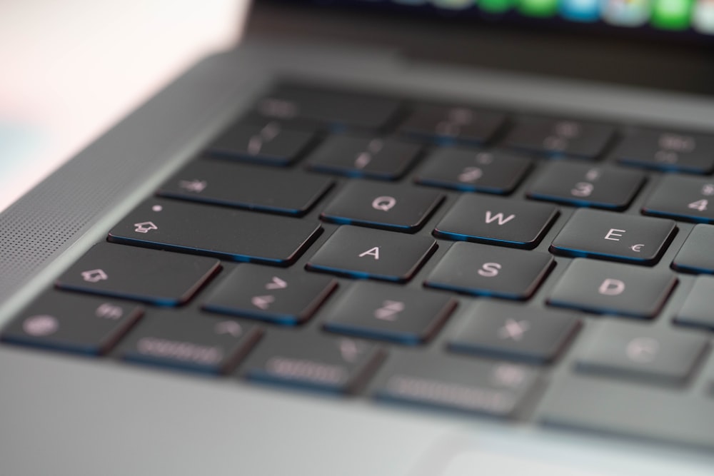 a close up of a keyboard on a laptop